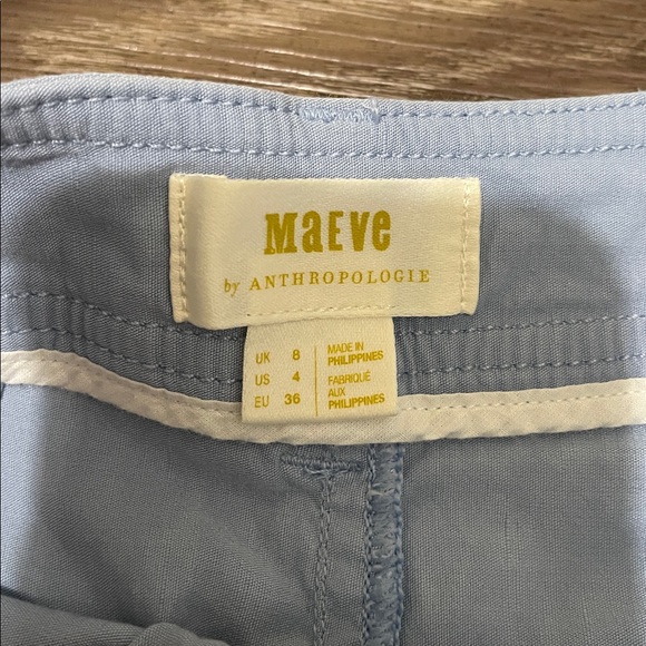 Anthropologie The Colette Cropped Wide-Leg Pants Light Blue Pants Maeve Size:4 - Picture 3 of 10